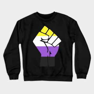 Black Lives Matter Fist LGBT Non-Binary Flag Crewneck Sweatshirt